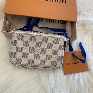 Authentic LV POCHETTE ACCESSORIES MINI DAMIER AZUR
